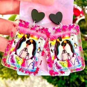 Penguin Acrylic Earrings